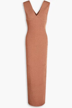Hervé Léger Metallic stretch-knit maxi dress - Metallic