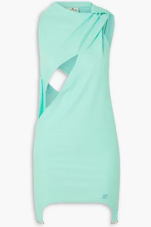 Courrèges Cutout twisted stretch-jersey mini dress - Blue