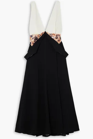 Proenza Schouler Convertible paneled printed crepe midi dress