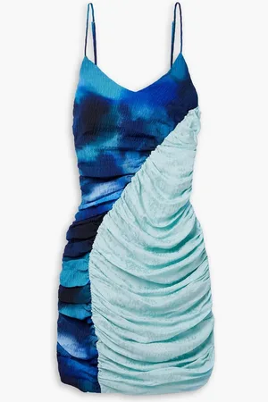 Ahluwalia Solange paneled jacquard and tie-dyed jersey mini dress