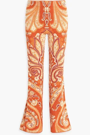 Etro Jacquard-knit wool-blend kick-flare trousers
