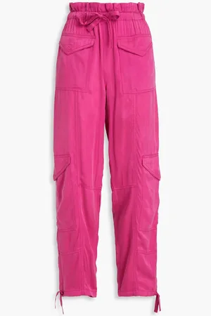 Ganni Cupro-blend cargo pants - Pink