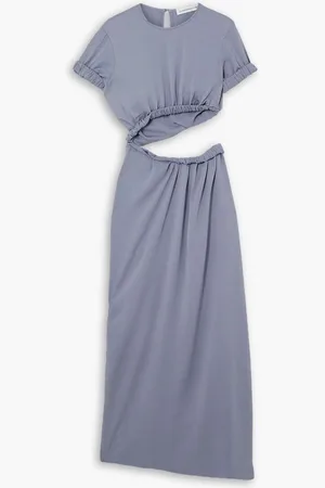 CHRISTOPHER ESBER Cutout piqué maxi dress - Blue