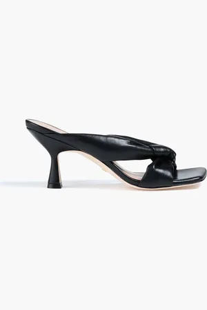Stuart Weitzman Playa 75 knotted leather mules