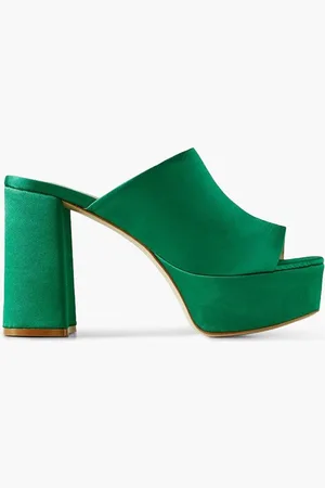 Porte & Paire Satin platform mules