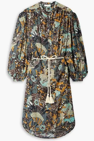 ULLA JOHNSON Agadir belted printed cotton-blend voile dress