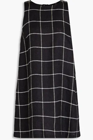 Lisa Marie Fernandez Checked linen mini dress