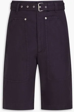 Isabel Marant Palino belted cotton and linen-blend shorts - Purple