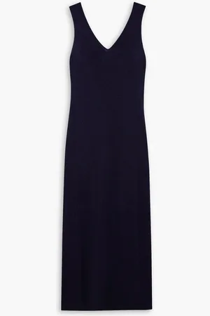 Allude Ribbed wool midi dress - Blue