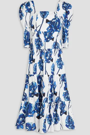 Diane von Furstenberg Nora floral-print broderie anglaise cotton midi dress