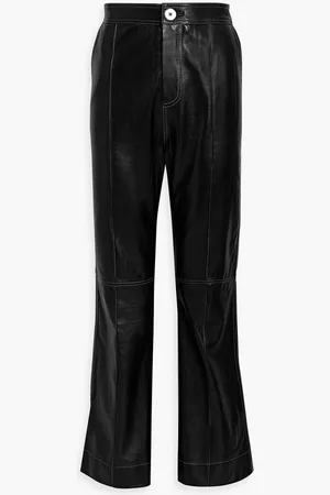 Ganni Leather flared pants