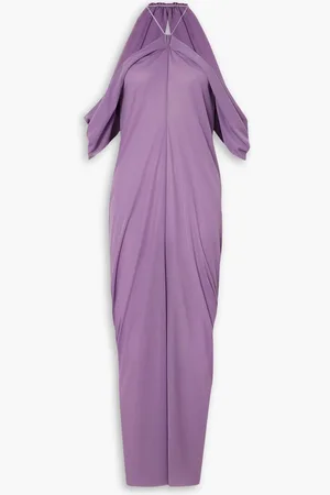 J.W.Anderson Cold-shoulder draped jersey midi dress - Purple