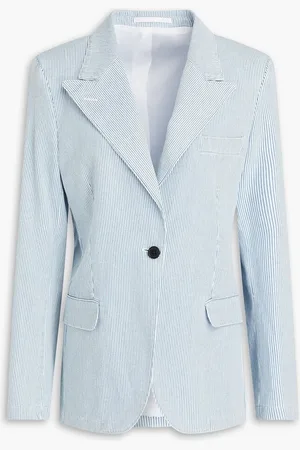 OFFICINE GENERALE Janelle striped cotton-blend jacquard blazer