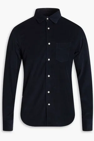 OFFICINE GENERALE Benoit slim-fit cotton-corduroy shirt - Blue