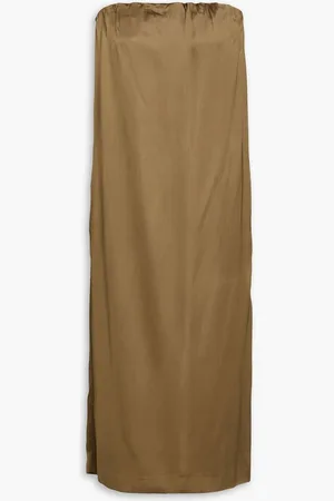 Loulou Studio Siple strapless satin midi dress - Green