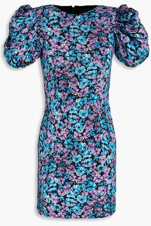 ROTATE Floral-print stretch-jersey mini dress