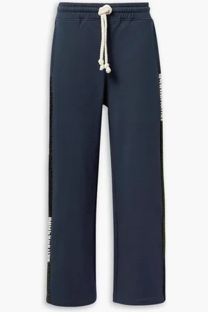 J.W.Anderson Embroidered cotton-jersey track pants - Blue