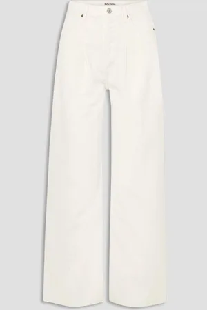 Reformation Pleated high-rise wide-leg jeans - White