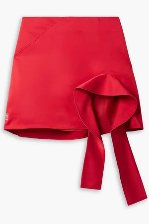 Commission Cutaway duchesse-satin mini skirt