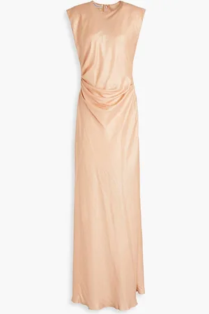 Serafini Draped crepe de chine maxi dress