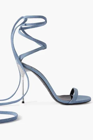 Sergio Rossi Shibari denim sandals - Blue
