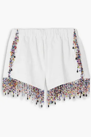 Christopher Kane Bead-embellished linen shorts
