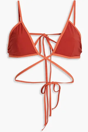 CHRISTOPHER ESBER Looped Tie two-tone triangle bikini top - Red