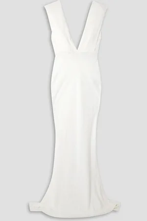 16Arlington Sina cape-effect crepe gown