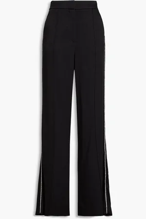VERONICA BEARD Millicent crystal-embellished crepe wide-leg pants
