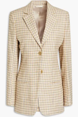 Acne Studios Checked cotton-blend blazer - Yellow