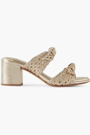ALEXANDRE BIRMAN Clarita embellished braided metallic leather sandals - Metallic