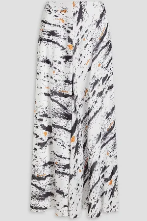 GALVAN Conca printed crepon maxi skirt