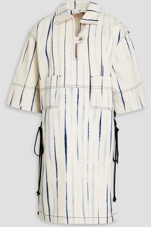 Tory Burch Tie-dyed cotton-twill mini dress - White
