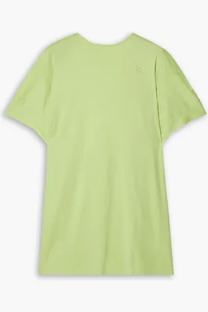 Ioannes Camilla open-back embroidered cotton-jersey T-shirt - Green