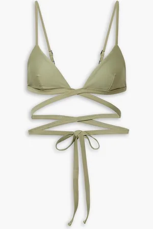 MATTEAU Wrap-effect stretch-REPREVE® triangle bikini top - Green