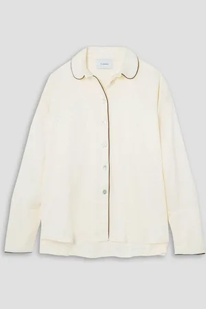 Sleeper Pastelle satin-jacquard pajama top - White