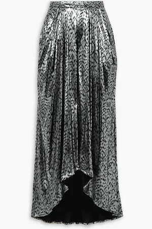 Isabel Marant Draped leopard-print lamé midi skirt - Metallic