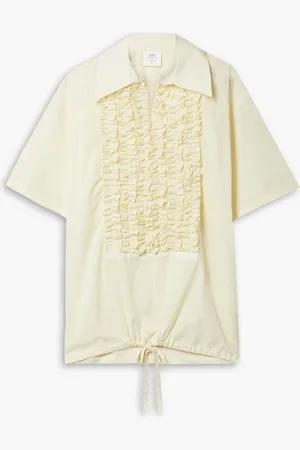 Renaissance Renaissance Rudy tie-detailed ruffled voile shirt - Yellow