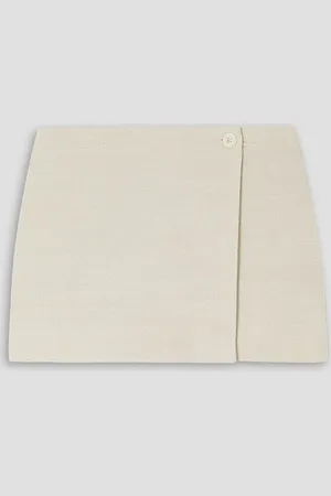Staud Tour wrap-effect cotton-blend mini skirt - White