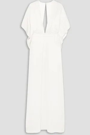 TEMPERLEY LONDON Cape-effect cutout silk-satin gown - White
