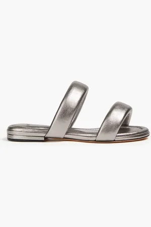ALEXANDRE BIRMAN Lilla padded metallic leather sandals - Metallic