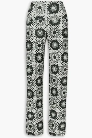 Norma Kamali Printed stretch-jersey straight-leg pants