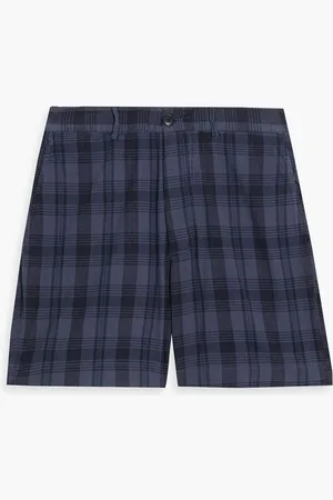 ALEX MILL Checked cotton shorts - Blue
