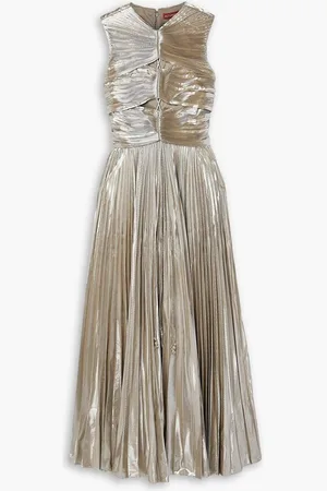 Altuzarra Kandoro cutout plissé-lamé maxi dress - Metallic