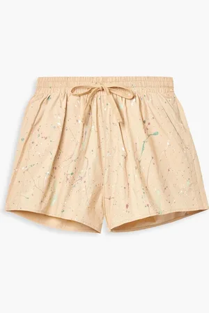 ATM Anthony Thomas Melillo Painted cotton-poplin shorts - Neutral