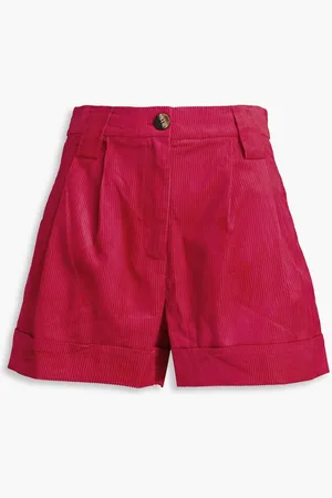 Ganni Cotton-blend corduroy shorts - Pink