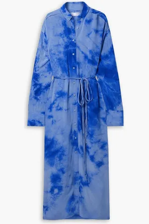 Proenza Schouler Tie-dyed silk midi shirt dress
