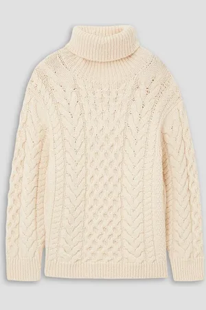 Marant Etoile Jade cable-knit turtleneck sweater - White
