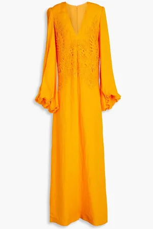 Costarellos Katana appliquéd woven gown