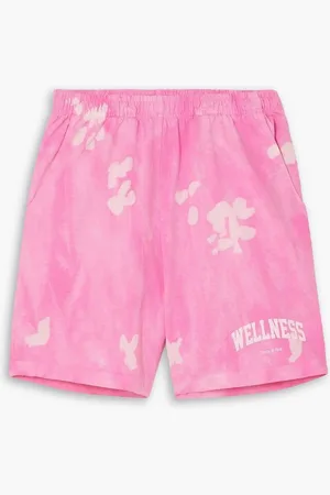 Sporty & Rich Wellness Ivy printed tie-dyed cotton-jersey shorts